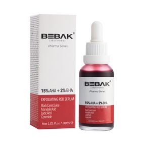 Отшелушивающая красная сыворотка BEBAK для лица с кислотами AHA-BHA-PHA Pharma 30 мл