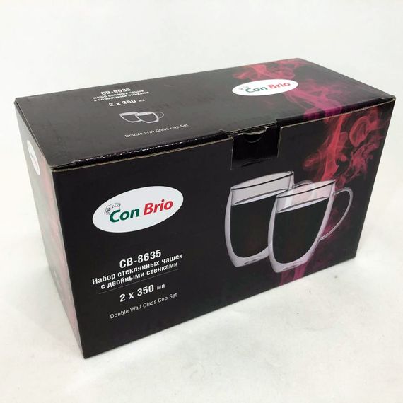 Набір склянок з подвійними стінками для кави Con, Скляна чашка з подвійними стінками OD-93 | Зображення 1