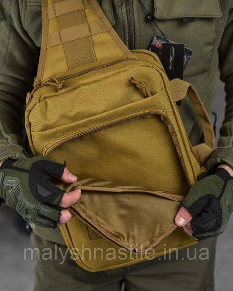 Сумка-слинг тактическая с одной лямкой SILVER KNIGHT 8л  coyot ВТ6397 | Зображення 7