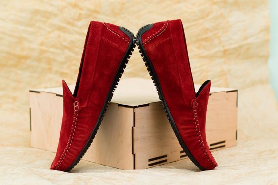 Красные мужские мокасины 42 размер. | Зображення 4