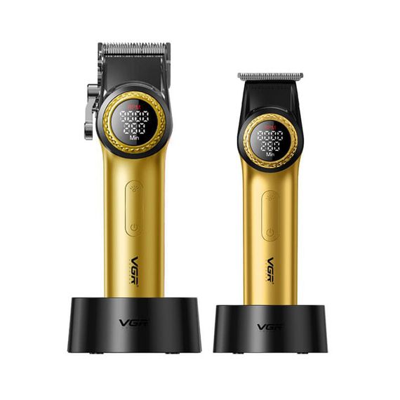 Комплект VGR 2 в 1 V-001 + V-977 Gold – акумуляторна машинка для стрижки clipper та триммер (46286-V-001&V-977 GOLD_3020) | Зображення 2