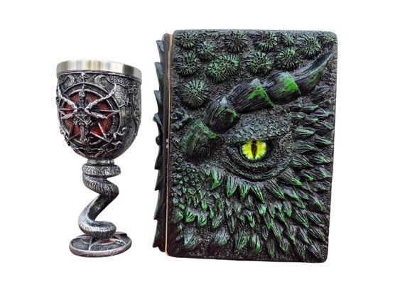 Подарунковий набір Келих 3D Бафомет і Блокнот 3D «Око Лісового Дракона»