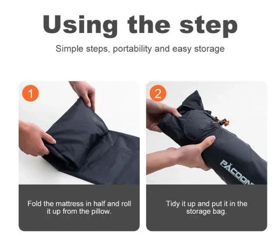 Туристический надувной матрас с подушкой Outdoor Sleeping Каремат с подушкой и встроенным насосом | Зображення 4