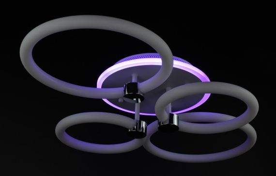 Люстра світлодіодна стельова LED світильник для квартири на стелю лед з пультом 26950 Білий 12х43х65 см. | Зображення 7