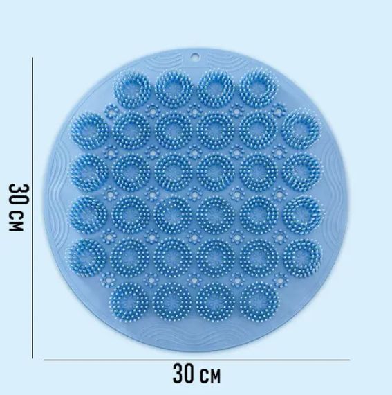 Кругла силіконова щітка - мочалка на присосках на стіну у ванну/душ Massage foot rad масажний протиковзкий килимок для ніг | Зображення 5