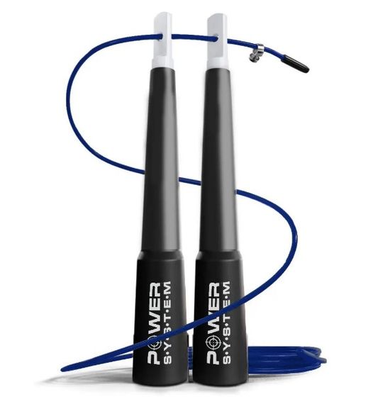 Скакалка швидкісна Power System PS-4033 Crossfit Jump Rope Blue 2,8 м (PS-4033_Black-Blue)
