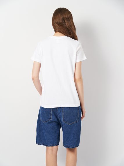 Футболка жіноча базова білого кольору, 2XL | Зображення 2