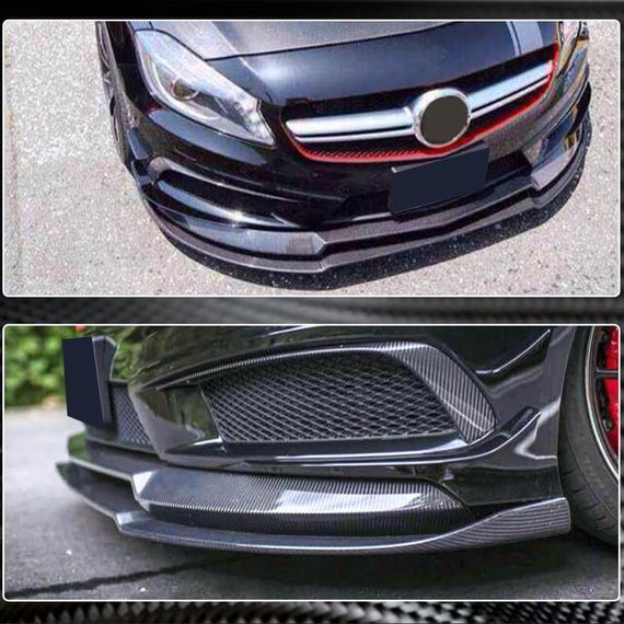 Передний спойлер Lip V2 (для AMG-Line / A45 AMG HB 2013-2015, Карбон) для Mercedes A-сlass W176 | Зображення 3