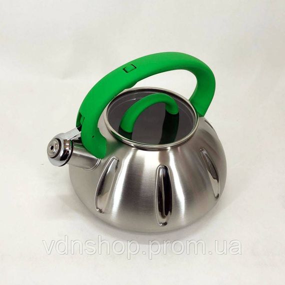 Чайник металевий газовий, Чайник на кухню 3 л, Сучасний чайник зі свистком для газової комфорки PD-86 | Зображення 7