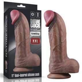 Фалоімітатор - Dual-Layered Silicone Cock 11" Brown Sex Aura