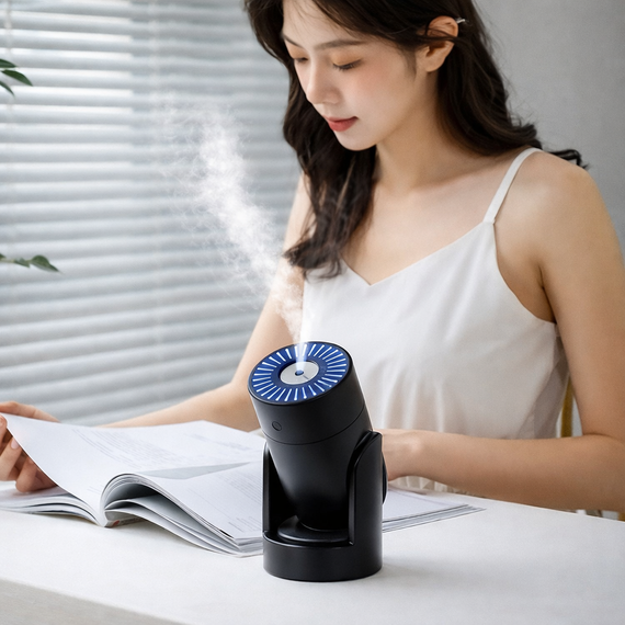 Зволожувач повітря-нічник Shaking Head Humidifier L09 — 220 мл, ультразвуковий, регульований нахил, LED-підсвітка, USB-живлення | Зображення 3