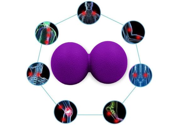 Масажний м'ячик EasyFit TPR подвійний 12х6 см фіолетовий (EF-2175-V) | Зображення 1