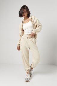 Спортивний костюм із джогерами та кофтою з капюшоном - бежевий цвет, L (є розміри)