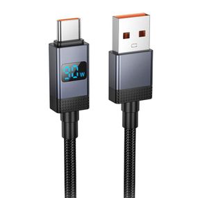 Дата кабель Hoco X118 Generous with display USB to Type-C 5A (1m) Black