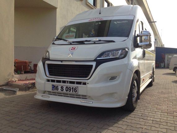 Передняя накладка 2014-2023 (узкая с LED, под покраску) для Peugeot Boxer 2006↗ и 2014↗ гг. | Зображення 3