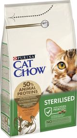 Корм Cat Chow Special Care Sterelized Cat Turkey сухой полнорационный с индейкой для взрослых стерилизованных/кастрированных котов 1.5 кг