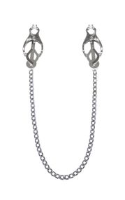 Затискачі для сосків з ланцюжком Feral Feelings - Clover nipple clamps, silver