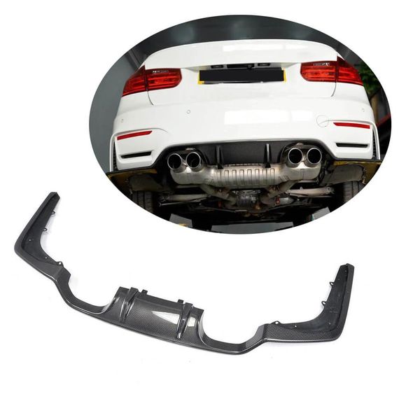 Дифузор заднього бампера V3 (для F82/F83, Карбон) для BMW 4 серія F-32 2012-2020 рр | Зображення 1