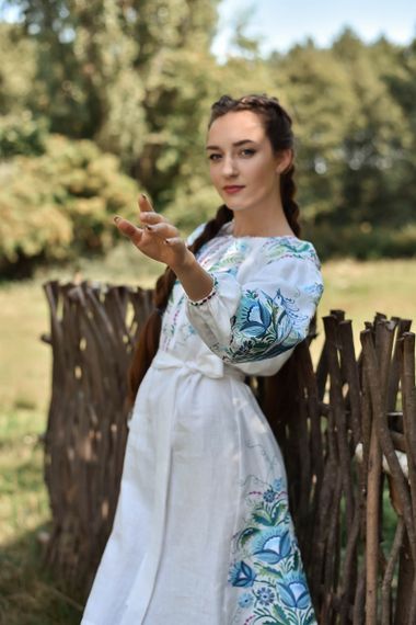 Платье  вышиванка взрослое лен | Зображення 1