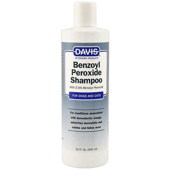 Шампунь  бензоїл пероксид Davis Benzoyl Peroxide Shampoo при лікуванні дерматитів, демодекозу 355 мл