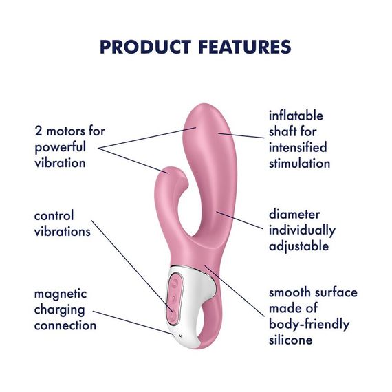 Вібратор-кролик Satisfyer Air Pump Bunny 2, надувається | Зображення 3
