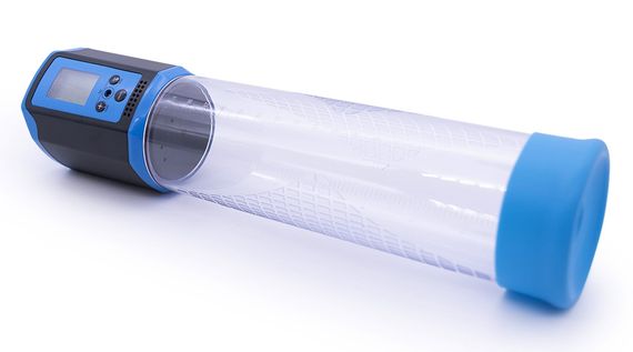 Автоматична вакуумна помпа із зарядкою від USB та LCD дисплеєм CANWIN Passion Pump Men Blue - P648AU sexstyle | Зображення 3