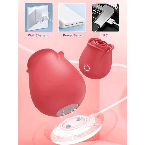 Клиторальный вакуумный вибратор Red Rose. Вуманайзер | Зображення 3