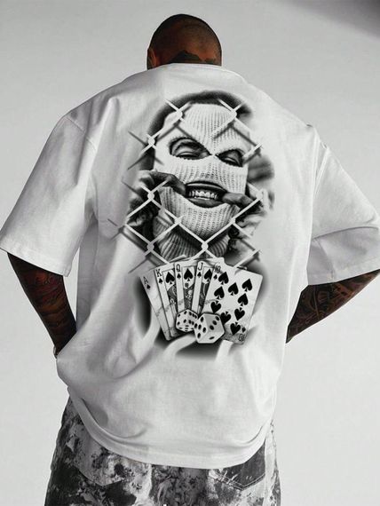 Футболка чоловіча з принтом повсякденна XL Білий