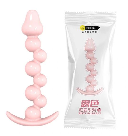 Анальна пробка MELEON Blossom Hue AP-02, гнучка кулькова пробка з TPE Sex Aura