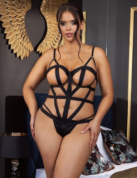 Сексуальне контурне боді Star Night Bondage Bodysuit чорне, XL Sex Aura | Зображення 1