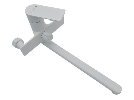 Змішувач для ванни довгий вилив AIM білий DG01153 (frosted white) | Зображення 4