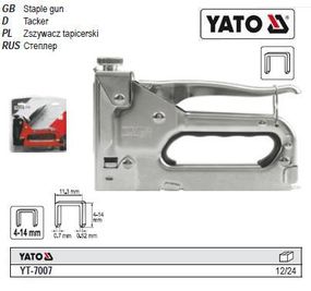 Степлер для скоб b=11,3 мм h=4-14 мм t=0,7 мм YATO-7007