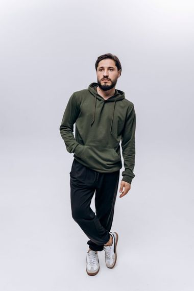 Худи чоловіче (unisex) хакі двохнитка