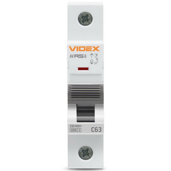 Автоматичний вимикач RS6 1п 63А С 6кА VIDEX RESIST (VF-RS6-AV1C63) | Зображення 2