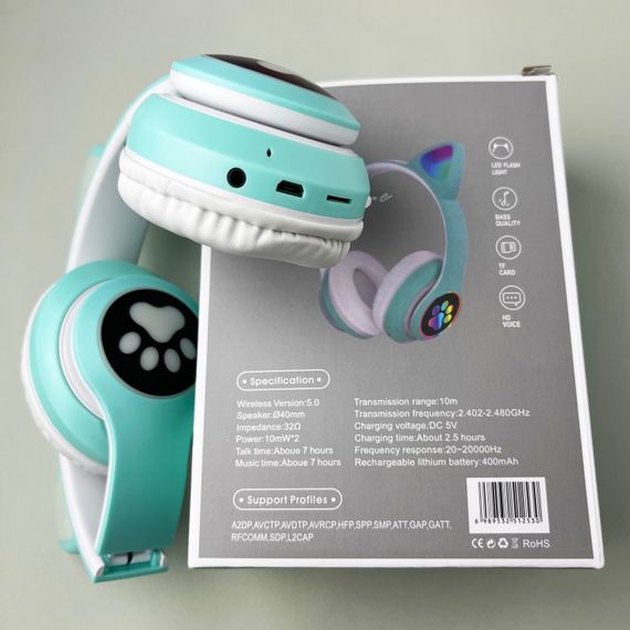 Бездротові навушники Cat Ear RGB STN-28 (М'ятний) | Зображення 7
