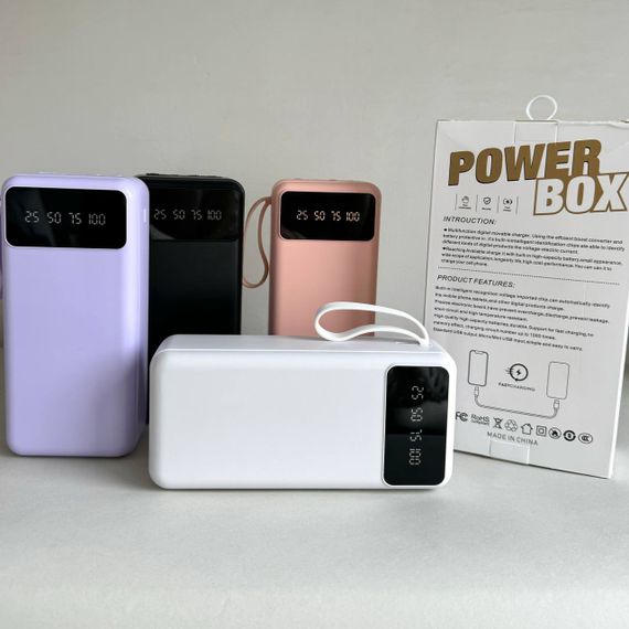 Power Bank Intelligent Fast з кабелем USB+Micro+Type-C+Lightning (30000mAh) Чорний | Зображення 4