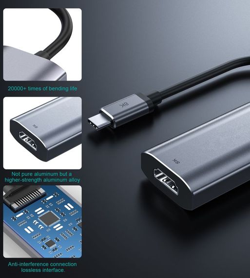 Адаптер-перехідник USB Type-C на HDMI Choetech HUB-H16-GY | Зображення 2
