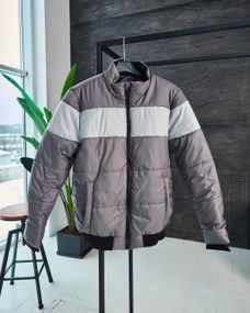 Мужская теплая демисезонныая куртка BD5881 размер XL, цвет серый