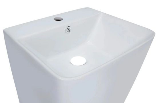 Комплект Qtap Tern: Раковина підлогова моноблок 440х380х830 мм White + Донний клапан PU02O (QT1711G302WN47320) | Зображення 5