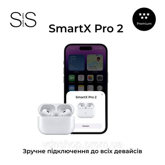 Навушники бездротові TWS SmartX Pro 2 Premium Bluetooth навушники з мікрофоном SAP2P | Зображення 2