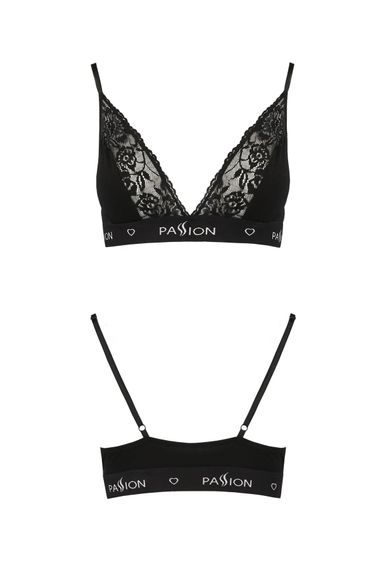 Эластичный топ с кружевом Passion PS001 TOP Черный S | Зображення 4