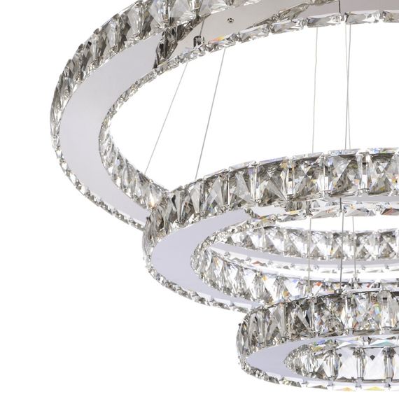 Люстра подвесная хрустальная LED 68W WW+NW+CW CH (BR-967S/3) | Зображення 4