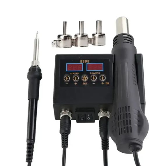 Профессиональная  электрическая паяльная станция 2 в 1 с цифровым дисплеем | Зображення 3