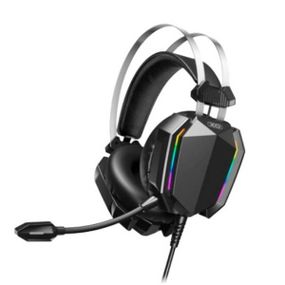 Ігрові навушники XO GE-07 провідні з мікрофоном і LED RGB підсвічуванням Чорні