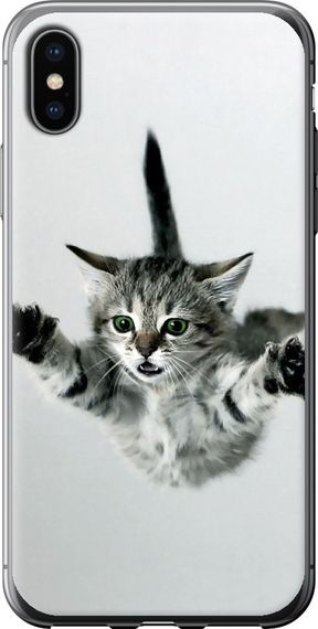 Чехол на iPhone X Летящий котёнок "2322u-1050-17620"