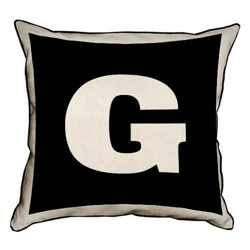 Подушка з мішковини Английская буква G 45x45 см (45PHB_ABC014_WH)