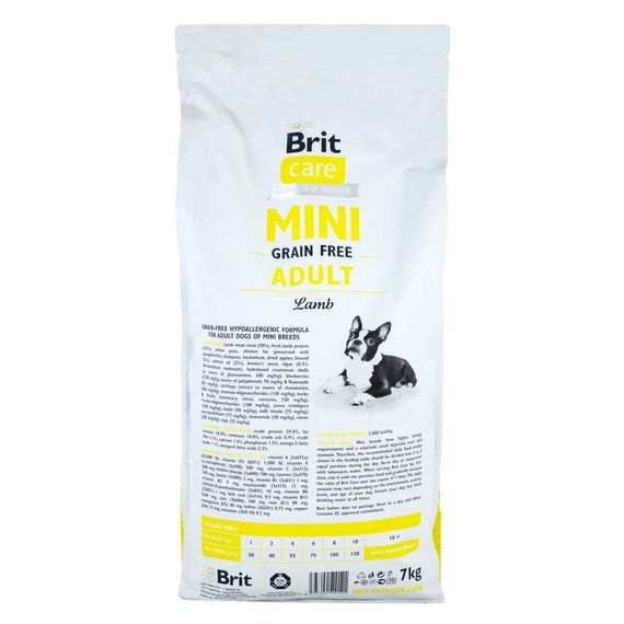 Корм сухий Brit Care Grain Free Mini Adult Lamb для дорослих собах мініатюрних порід з ягням 7 кг | Зображення 2