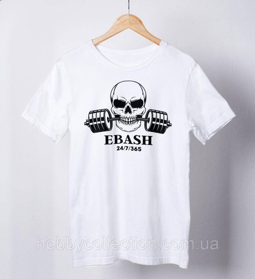Футболка жіноча із принтом "EBASH" біла