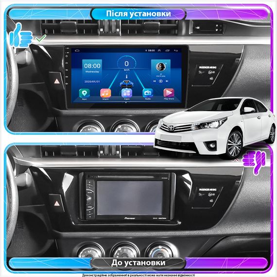 Штатная магнитола Lesko для Toyota Corolla XI (E160, E170) ver.1 2012-2016 экран 10" 4/32Gb 4G Wi-Fi GPS Top | Зображення 2