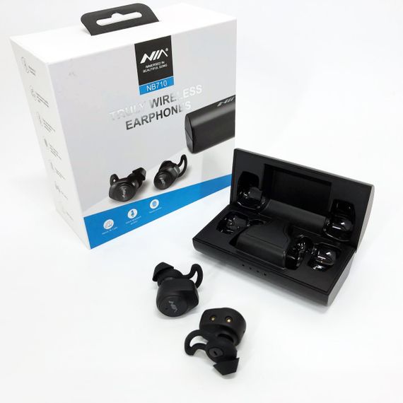 Навушники Bluetooth NIA NB710 з кейсом чорні бездротові, Навушники для тренувань сенсорні бездротові | Зображення 4